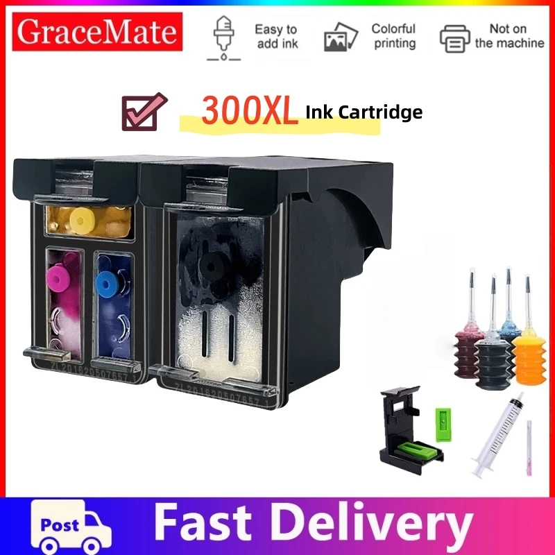 

300XL Deskjet F2400 Series F2410 F2418 F2420 F2423 F2430 F2440 F2476 Замена картриджа принтера для HP 300 XL hp123