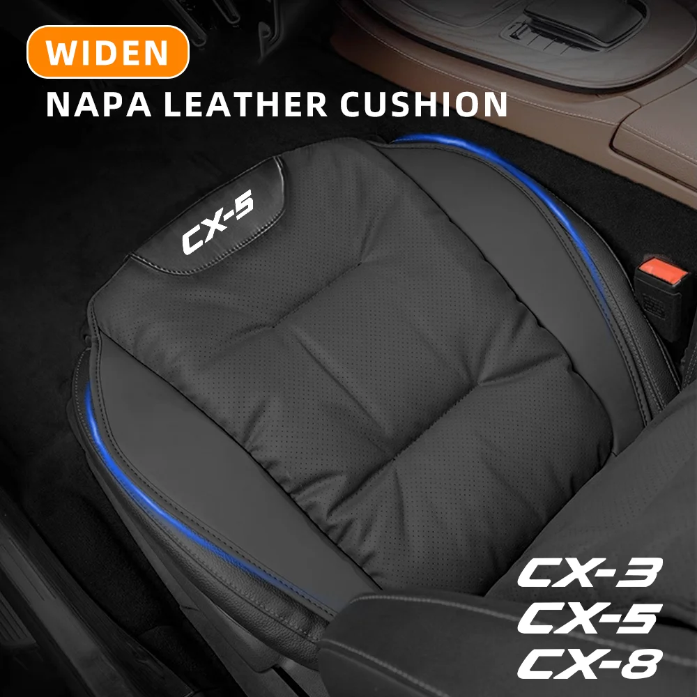 

Широкие чехлы на сиденья автомобиля с поясничной подушкой для Mazda 3, CX5, CX3, CX8, GH, MX5, дышащие, из кожи наппа, всесезонные, аксессуары для сидений