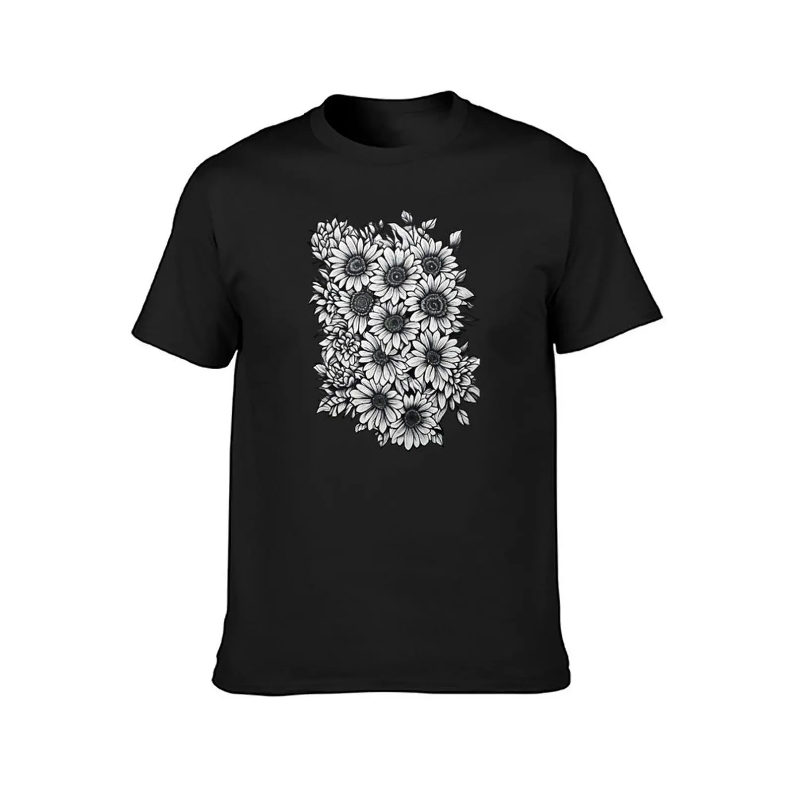 Flowers bouquet flower basket flowers sunflower T-Shirt summer top plain mens champion t shirts