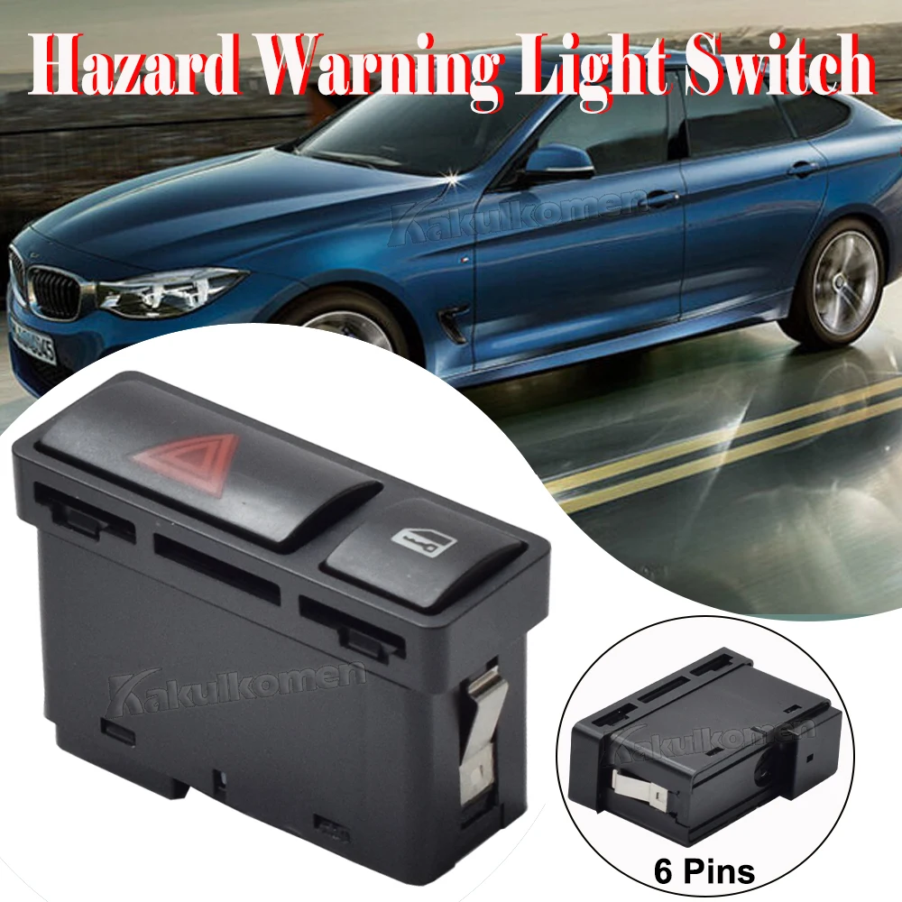 New 61318368920 For BMW E46 E53 E85 E86 X5 Z4 M3 325 3 Series Hazard Emergency Light Switch Warning Button with Central Lock