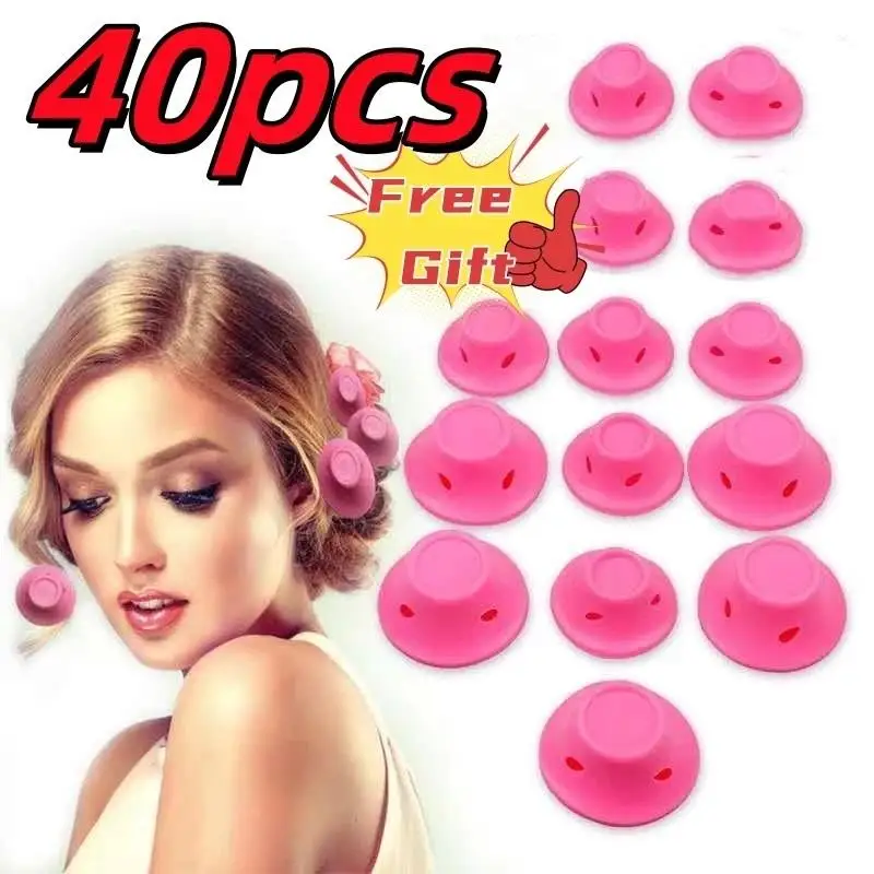 10/20/30PCS Mushroom Bell Curler Sleeping Curl Reusable Heatless Hair Roller TPR Sleeping Curler Lazy-Friendly Hair Styling Too
