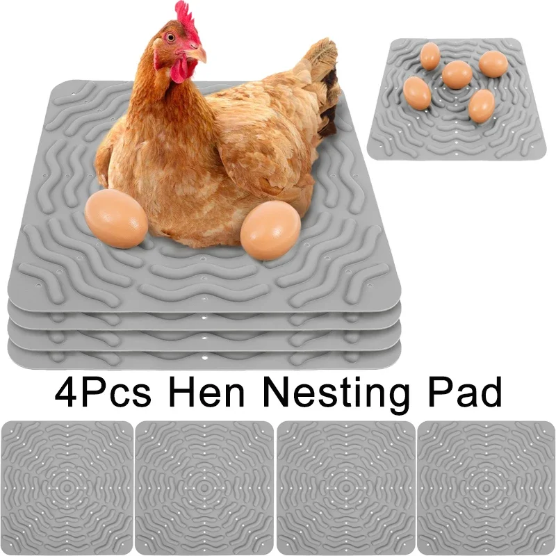 

4Pcs 12inch Silicone Hen Nesting Pad Washable Reusable Soft Nesting Bedding Pad Farm Poultry Laying Egg Mat Chicken accessories