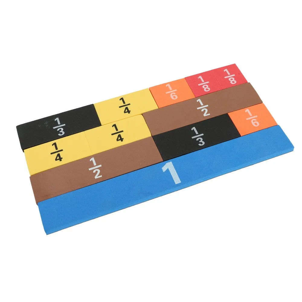 Magnetic Strip Fraction Demonstrator 9 Rows Interactive Learning Math Manipulatives Set Colorful Fraction Learning Set