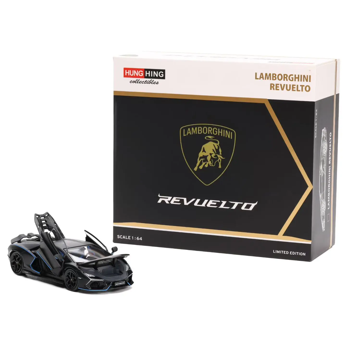 Diecast HH 1:64 Scale Lamborghini Revuelto LB744 Fully Openable Alloy Car Model