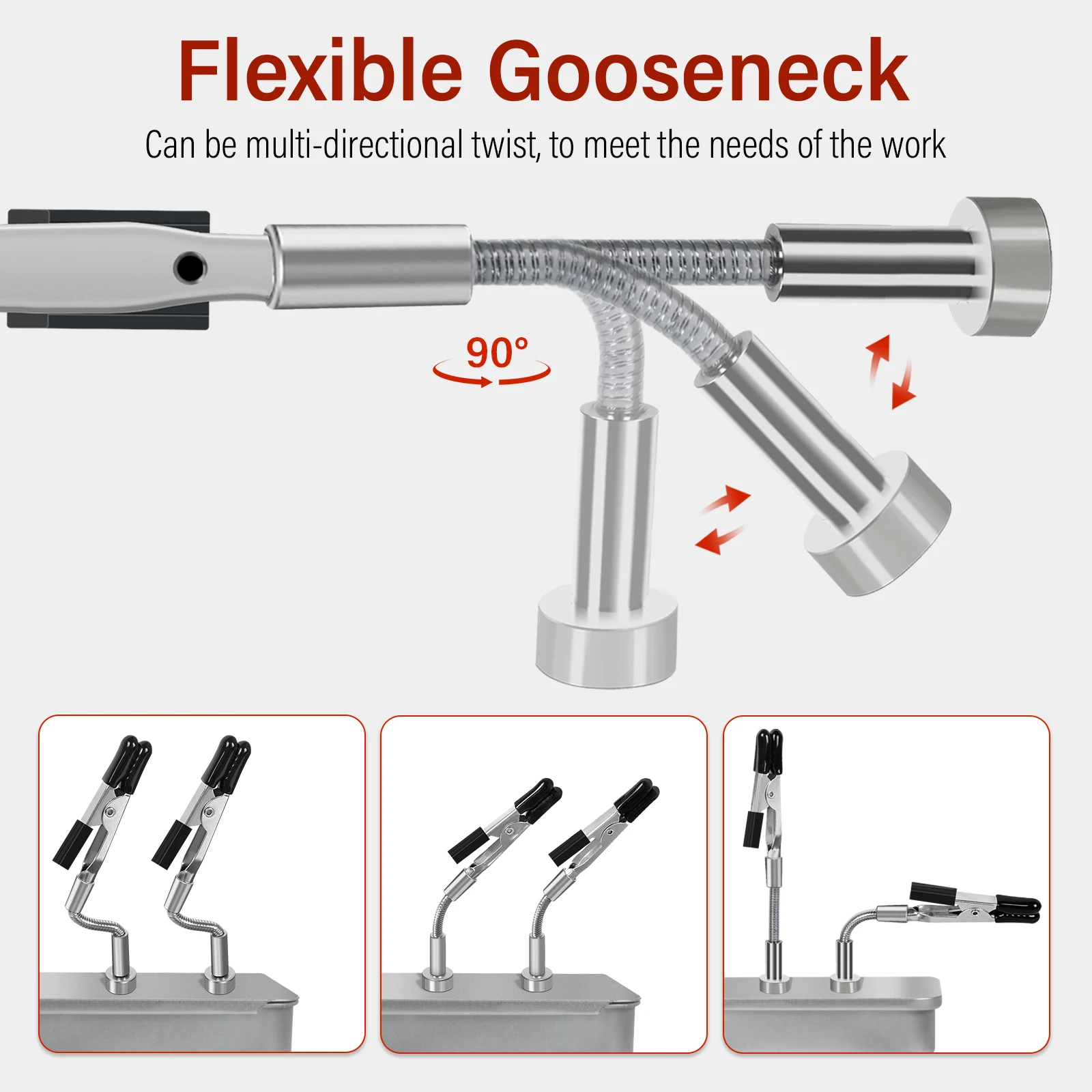 Newacalox solda ajudando as mãos 4 magnético universal braço flexível assistente de soldagem pcb braçadeira terceira mão ferramentas de reparo de soldagem