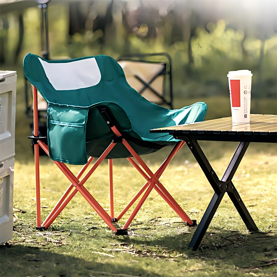 Campingstühle, klappbarer Outdoor-Mondstuhl, tragbarer Reise-Picknickstuhl für Kunststudenten, zum Skizzieren, Malen, Angeln, Wandern – Detail 1
