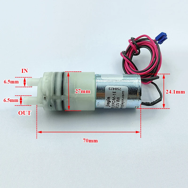 

JYPDM-1E Micro 370 Water Pump DC 6V-12V 8W Mini 27mm Diaphragm Pump Self-priming Suction Water Pump DIY Tea Table Garden