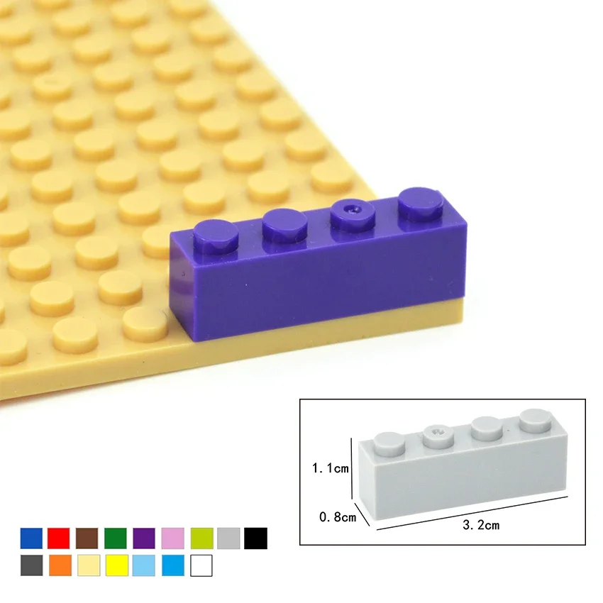 ของเล่นเพื่อความคิดสร้างสรรค์สำหรับเด็กเพื่อการศึกษาตัวต่อบล็อกตัวต่อขนาด1x4จุดเข้ากันได้กับแบรนด์3010