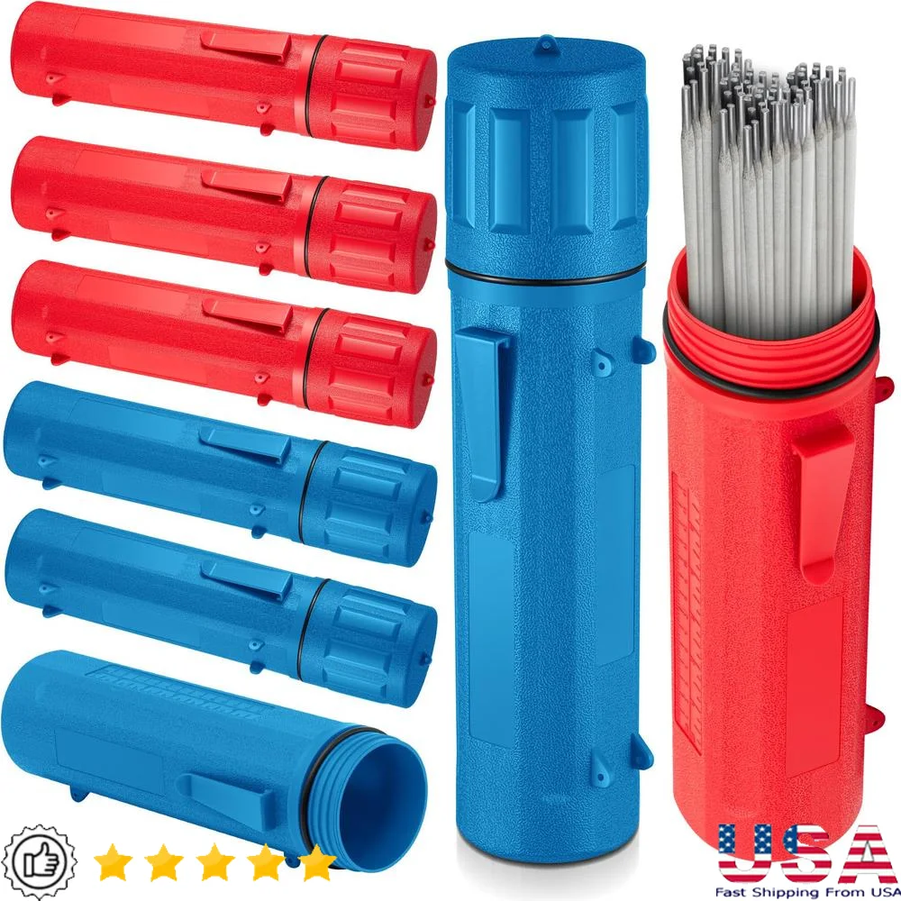 Welding Electrode Rod Holder Set 8 Pcs 14 Inch Airproof Container Max Convenience Durable ABS Material Waterproof Storage