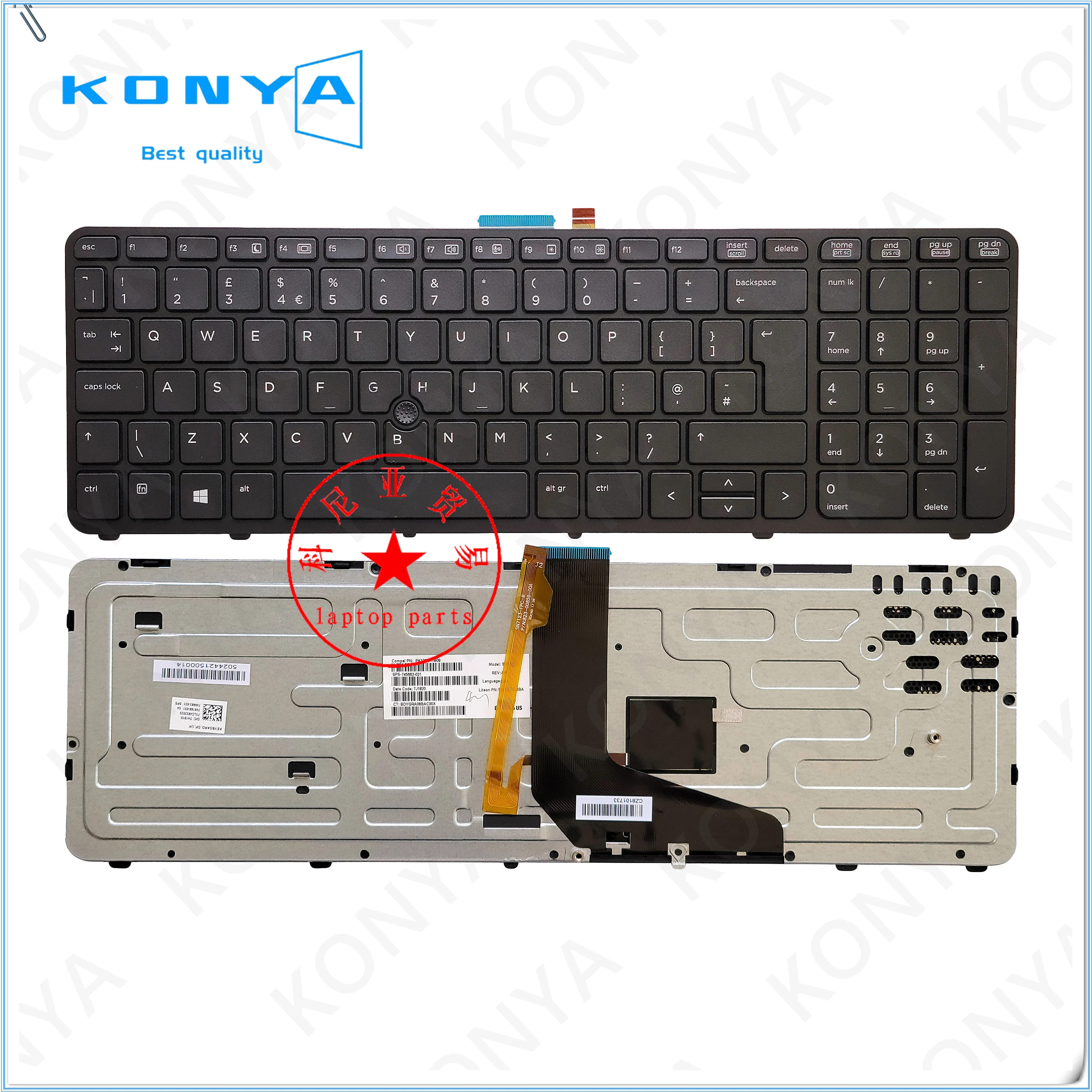 

New Original For HP Zbook 15 17 G1 G2 Series Laptop Built-in Backlit Keyboard 733688-041 061 071 081 091 161 171 211 261 271 B31