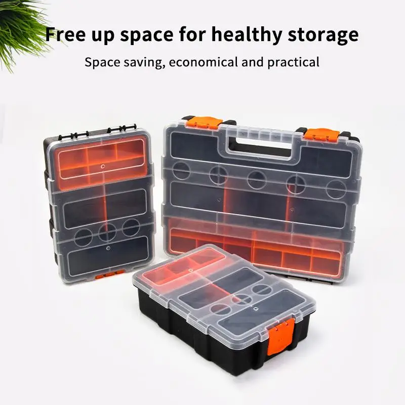 Multi Grid Portable Plastic Parts Toolbox with 15 Compartments Efficient Screw Storage Organizer for Workshop and DIY Projects