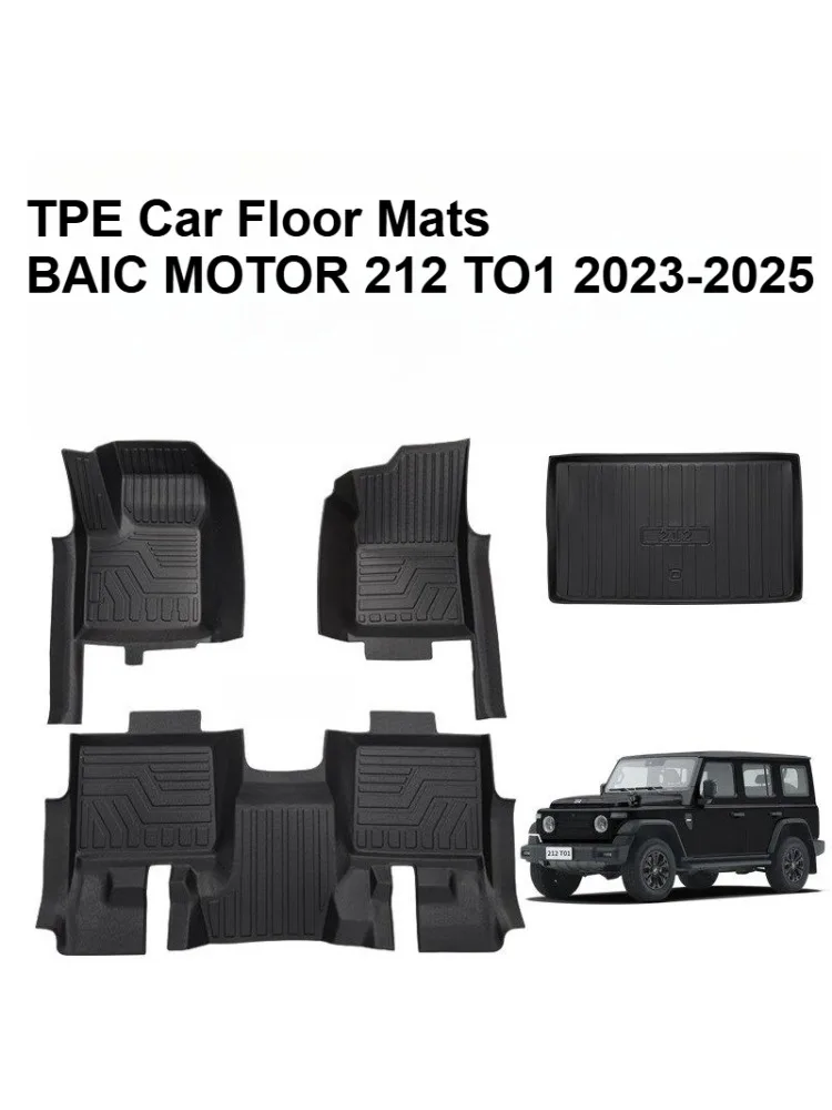 Für BAIC MOTOR 212 T01 2023-2025 Vollständig Geschlossene Bodenmatte Auto-Innenausstattung Beijing 212 Zubehör TPE Auto-Fußmatten