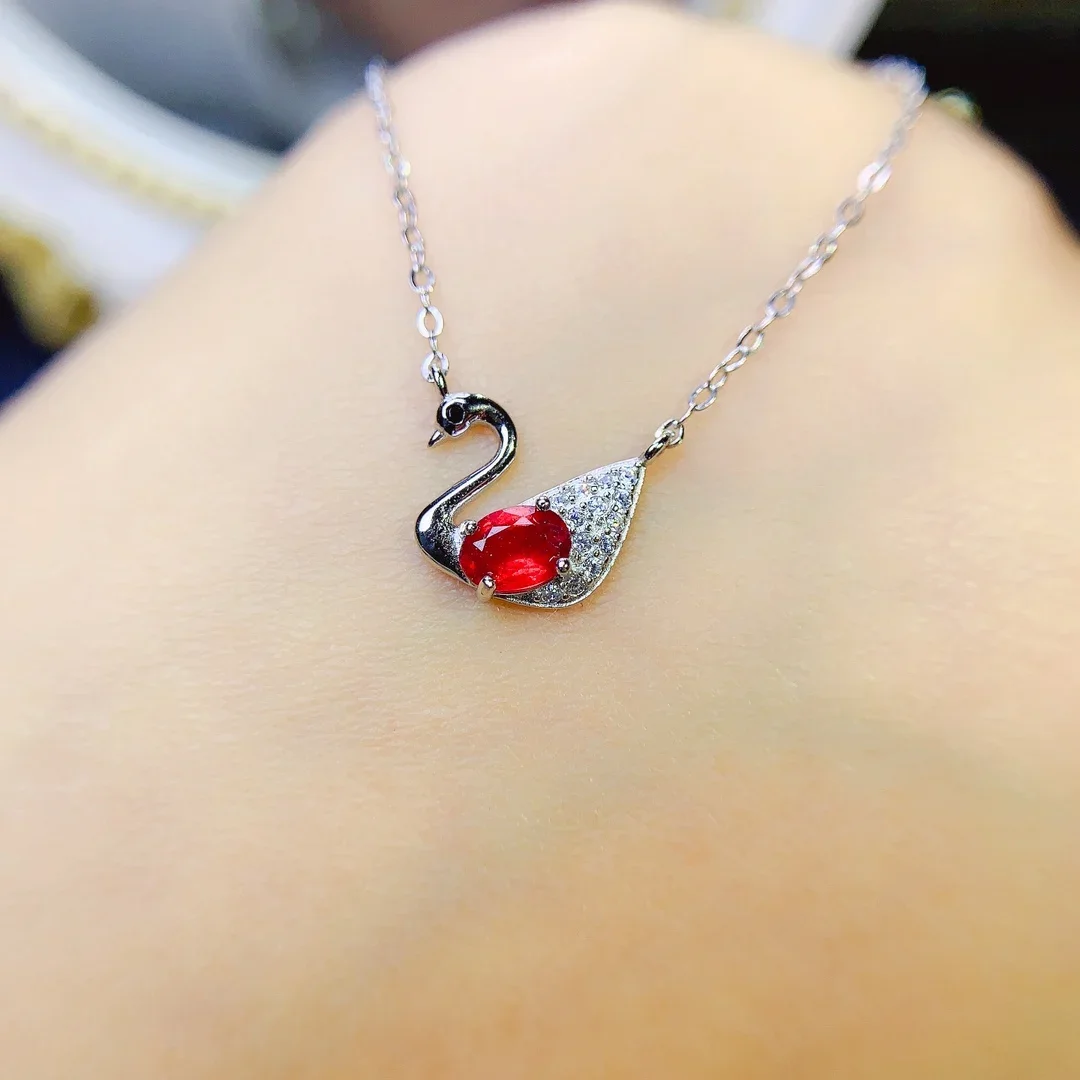 

Ruby Necklace Women's Silver 925 Jewelry Free shipping Gemstone Women's Pendant Gemstone Christmas Gift necklace pendant