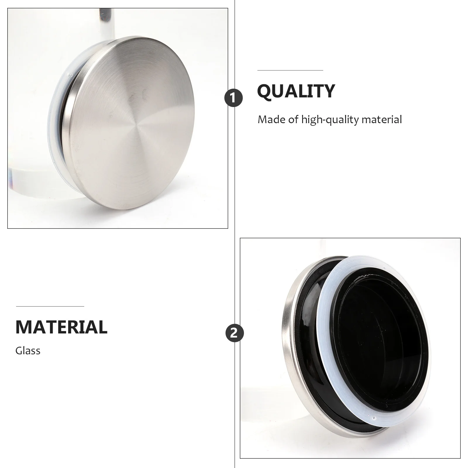 

Transparent Glass Kitchen Storage Jar 300ml Airtight Dry Food Container Leak Dust Proof Organizer for Pantry Countertop