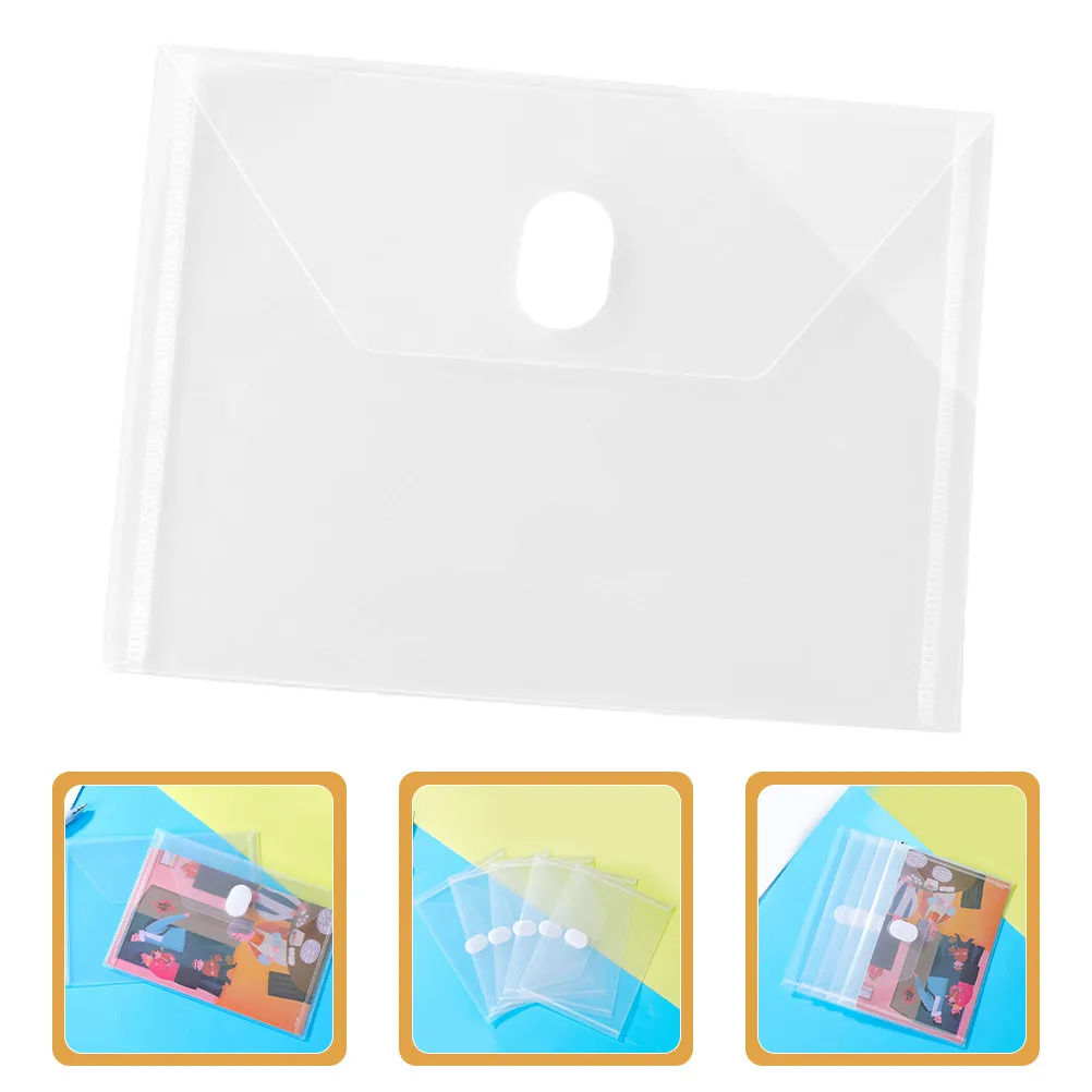 

10Pcs File Folders Transparent Plastic Envelope Folders Clear Document Bags for Filing Organizing Receipts Papers Document