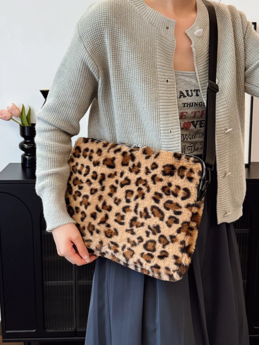 Leopard print Laptop Sleeve 11 13.3 13.6 14 15 15.6 Inch For Macbook Dell Huawei Samsung Xiaomi LG Shoulder Bag Tablet Pouch