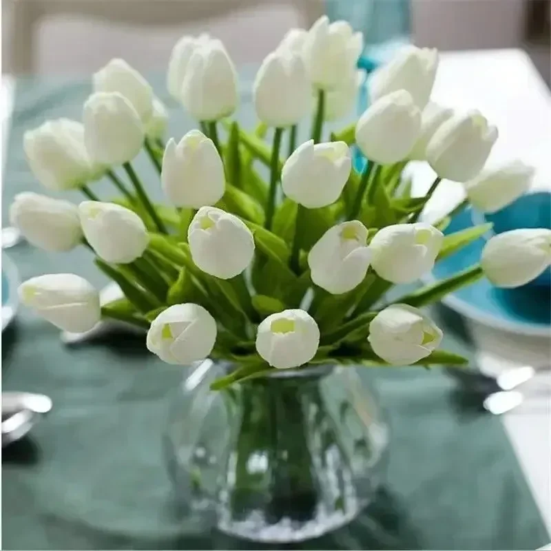 5-30Pcs Premium Tulip Artificial Flowers, Real Touch Tulip Bouquet, Decorative for Wedding Home Party Christmas Candy Birthday