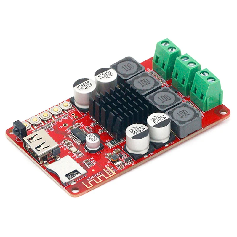 TPA3116 2*50W dual channel Bluetooth 5.0 Receiving U disk TF card decoding stereo power amplifier board module