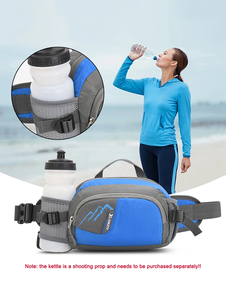 Outdoor Sports Kettle Waist Bag Man/Woman Marathon Trail Running Waist Pack Dual Pocket Mobile Phone Bag Fitness Cycling Pack