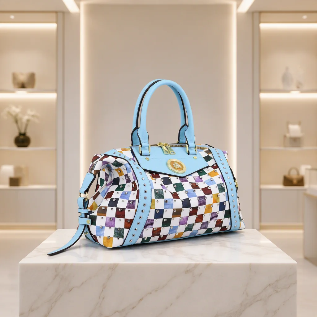 Ladysky Fashion Diamond Handbag Women Quality Ladies Shoulder Bag Large Capacity Female Bag with Metal Letter Trending Supplier