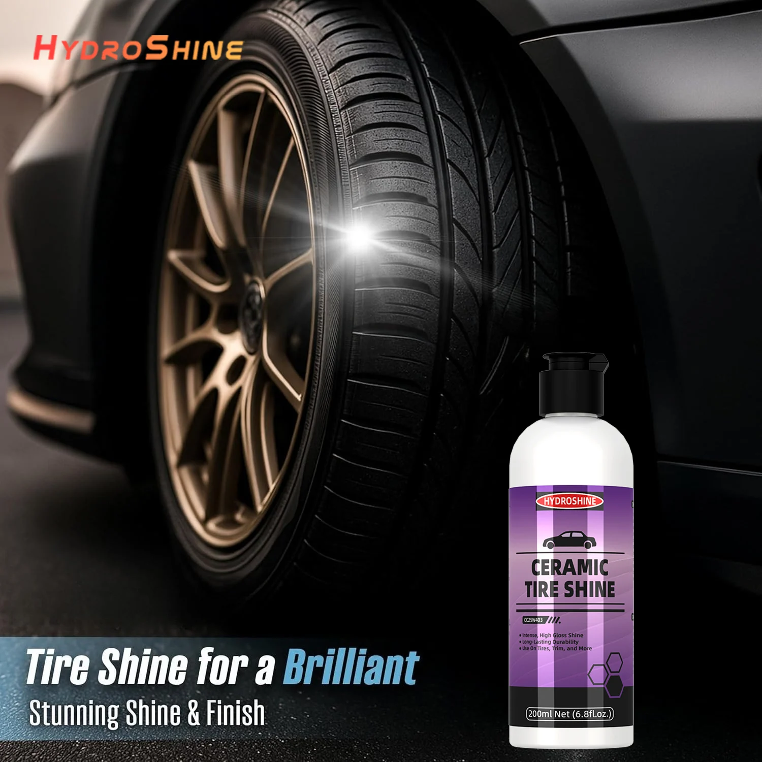 Hydroshine Auto Keramik Reifen Glanz Schwärzung Beschichtung Auto Sanierung Reparatur Werkzeug Glanz Gel Anti-Aging Polnisch Langlebig Glanz