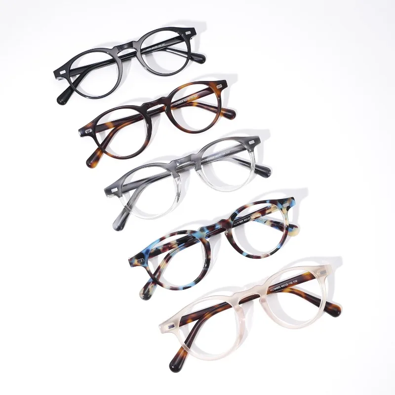 

Vintage Small Face Round Frame Glasses for Women Reading Myopia Eyewear Thin Acetate Men Optical Prescription Custom Eyeglasses
