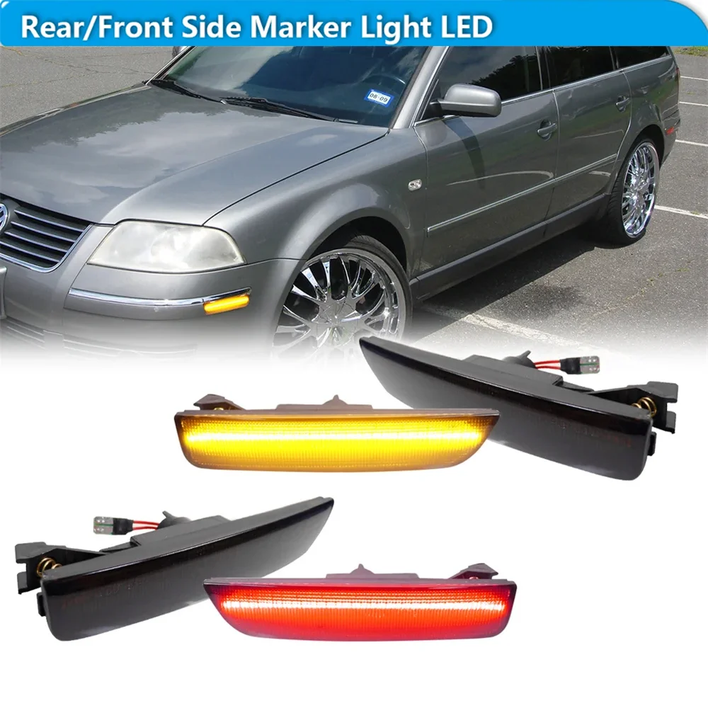 

For Volkswagen Passat B5.5 Amber/White/Red LED Car Front / Rear Bumper Side Marker Turn Signal Lights Driving Lights 2001-2005