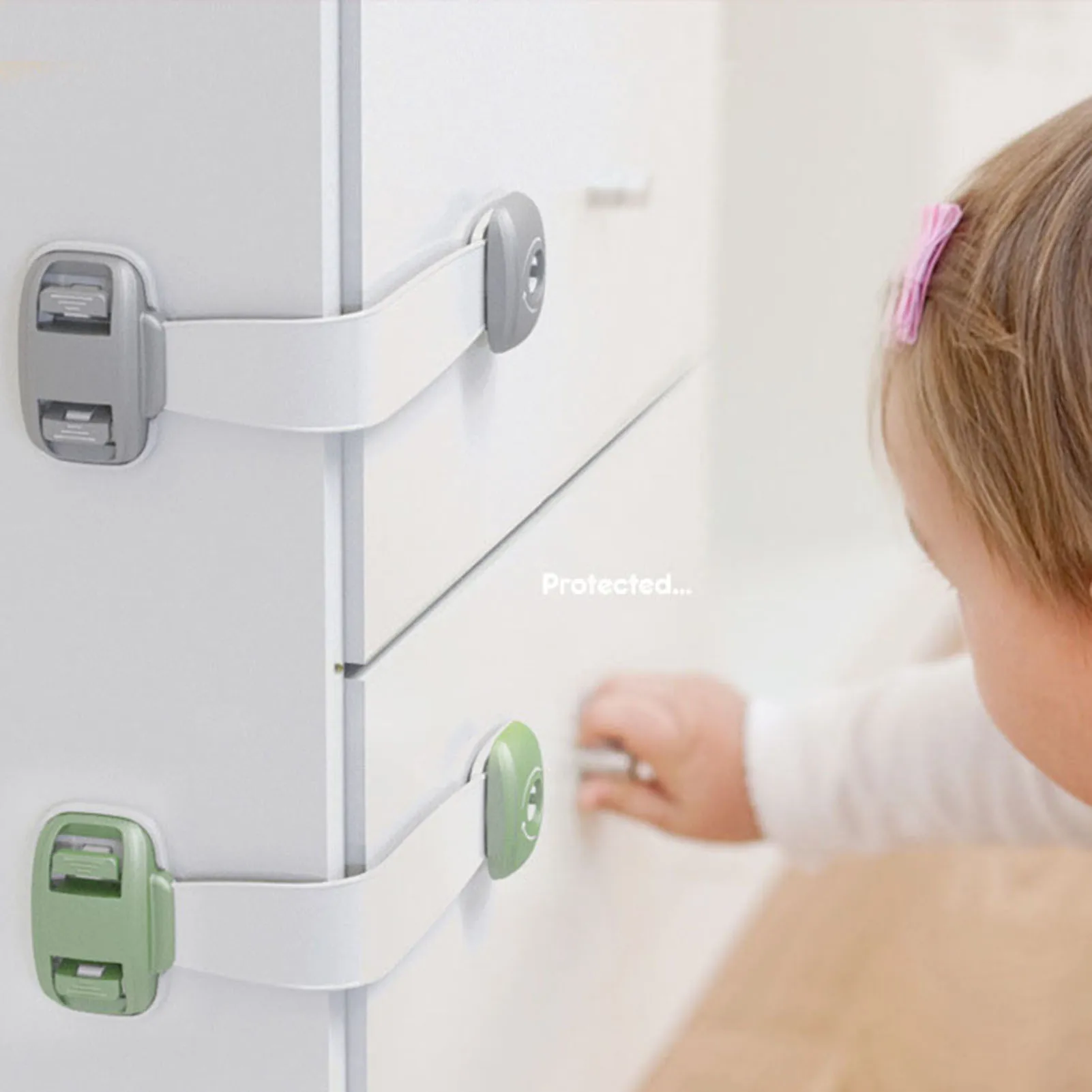 

Refrigerator Door Lock Child Kids Proof Safety Cabinet Locks Straps Safe Quick Baby Proofing Latches for Drawers Freezer