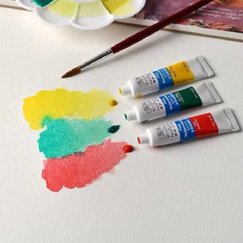 Winsor&Newton Fine zestaw akwareli 12/18/24/36 kolorów 10ml tubki akwarela dla początkujących pędzel do malowania materiały do rysowania — zdjęcie produktu 6