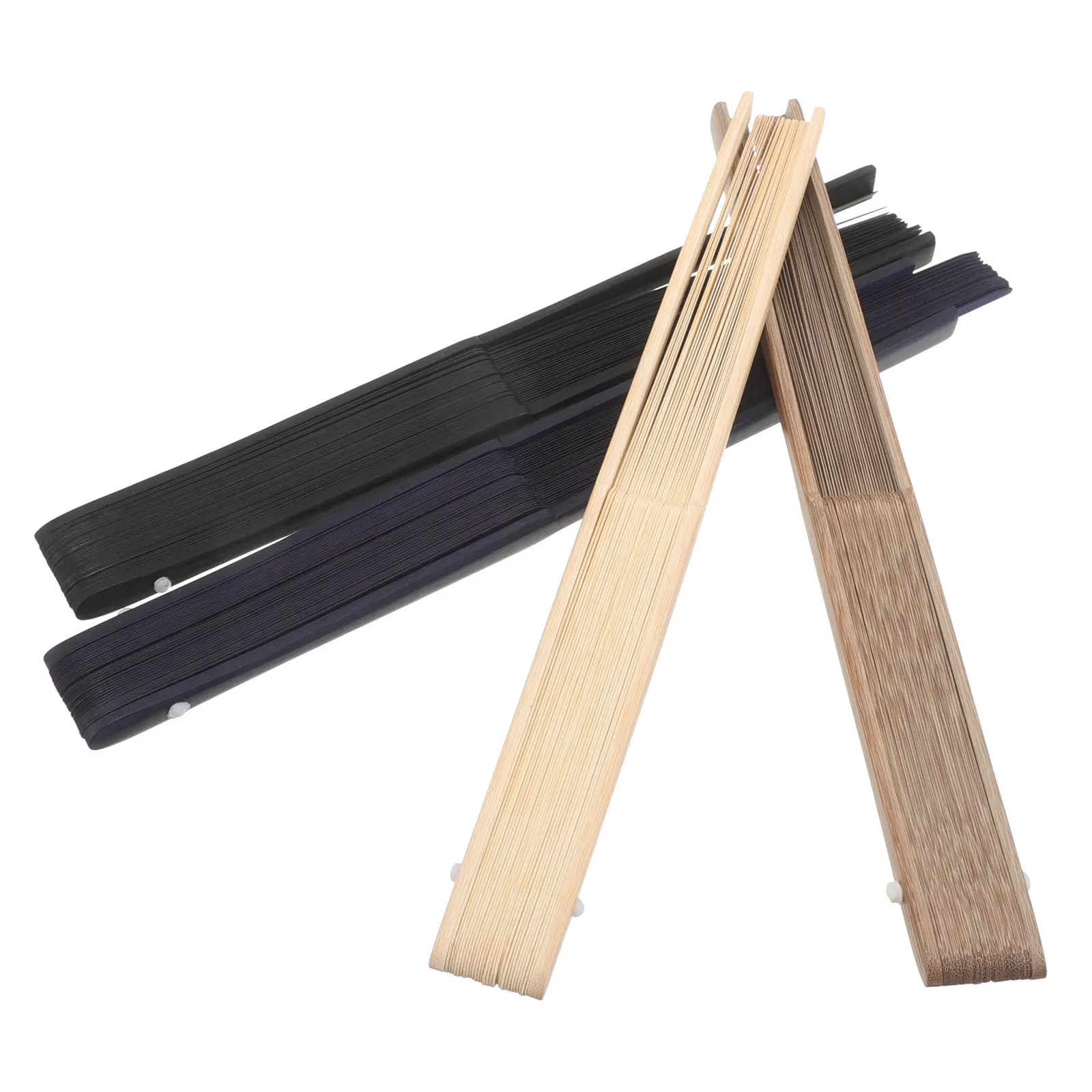 

4Pcs Bamboo Folding Fan Sticks DIY Handheld Fan Making Vintage Frame Kit Blank Ribs Replacement Supplies Group Activities