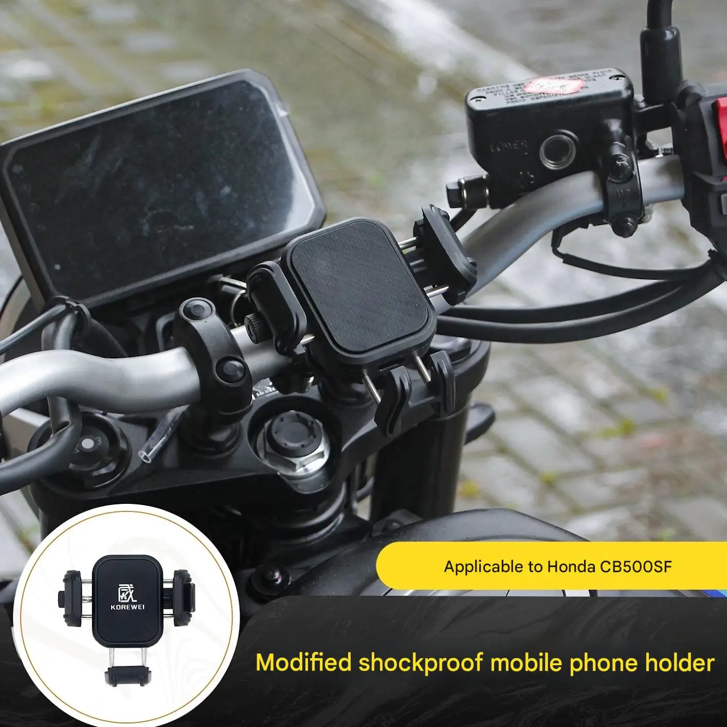 For Honda CB500SF SuperFour Phone Stand-Multi-Functional Shockproof 360° Rotatable Adjustable Viewing Angle Motorcycle Accessory