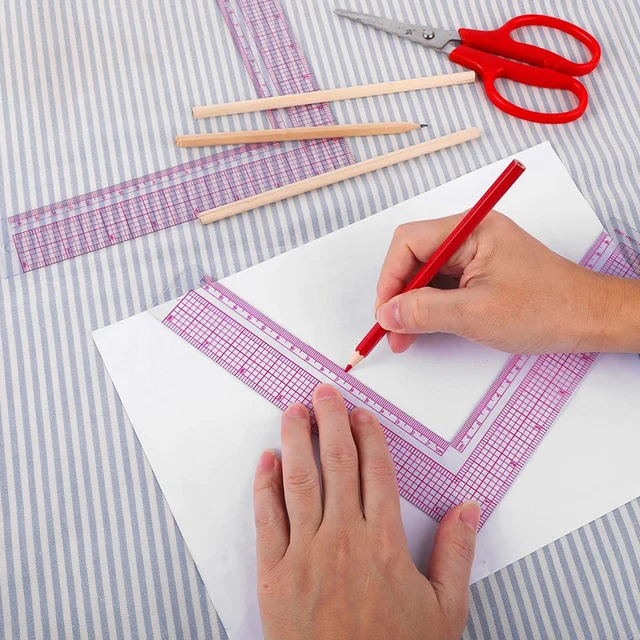Règle de courtepointe en plastique pour patchwork de couture, artisanat de coupe de vêtement 2