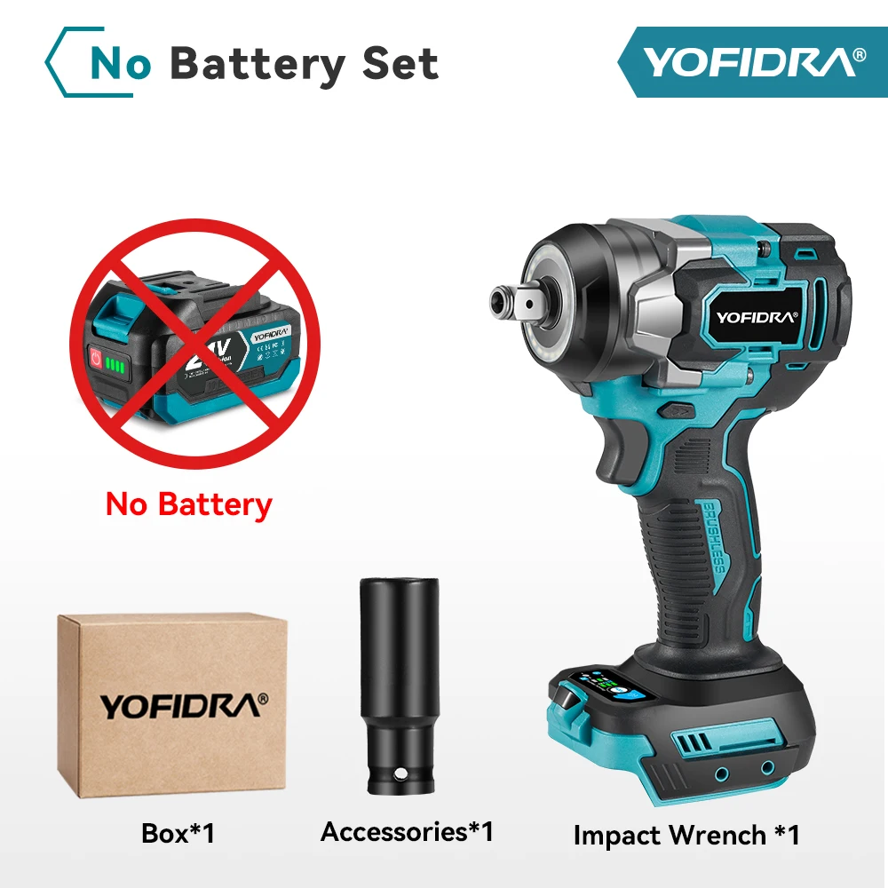YOFIDRA 5 Gänge 1200 N.M Drehmoment Bürstenlosen Elektrische Schlüssel Akku Auto Schraubendreher Haushalt Power Tools Für Makita Batterie Pin