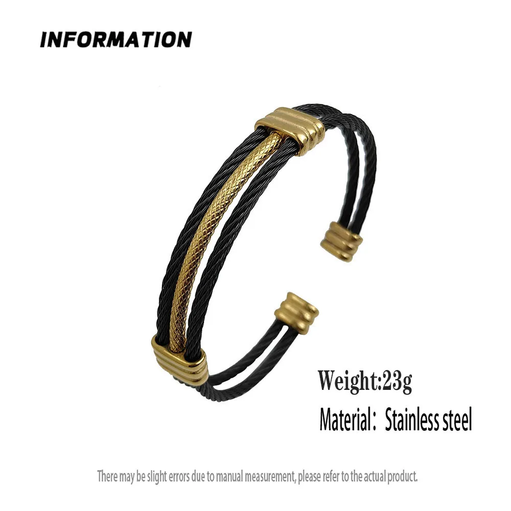 Three-layer steel wire mesh stainless steel gold-plated 18K bracelet, high quality waterproof silver jewelry, couple gift