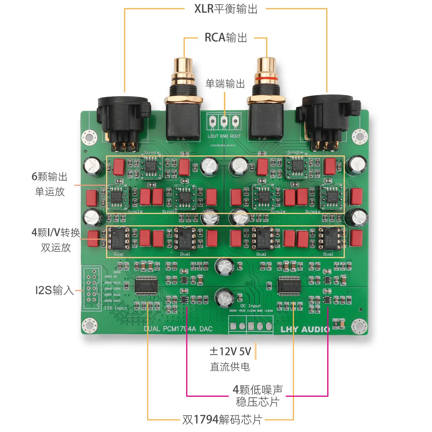 Dual PCM1794A X2 DAC Balanced Decoder Board USB Coaxial Fever Decoder Kit 24Bit 192K