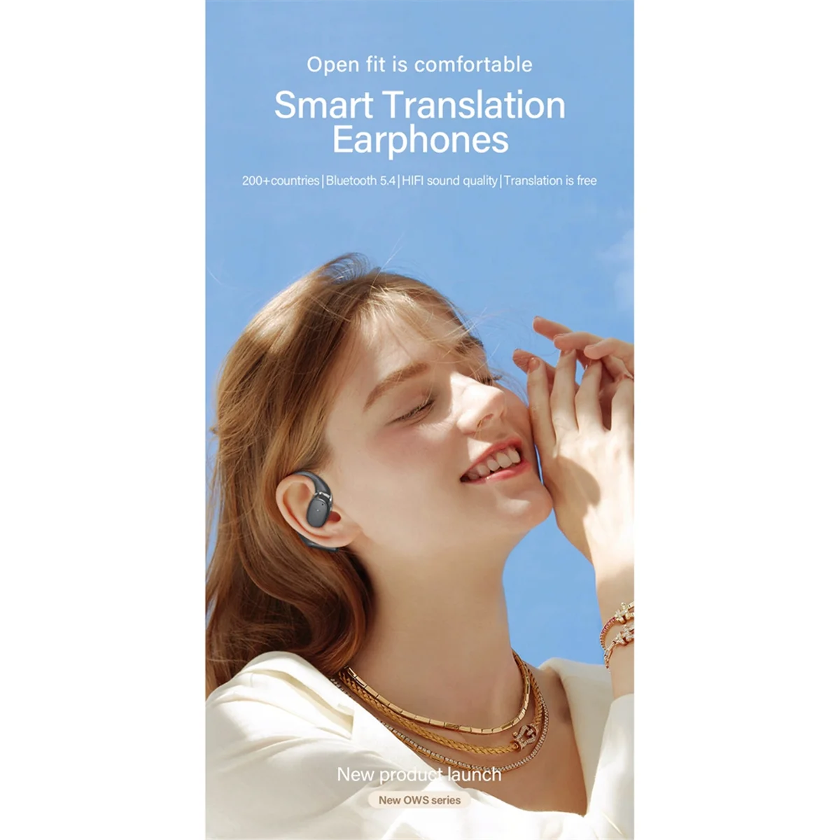 

Наушники-переводчики A20M AI, интеллектуальный перевод в реальном времени, поддерживает 200+ языков, BT5.3, наушники-переводчики с ушным крючком A