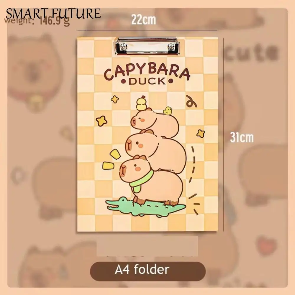 

Aesthetic A4 Board Clip Folder Good-looking Document Capybara File Folder Paper Holder File Storage Writing Clipboard