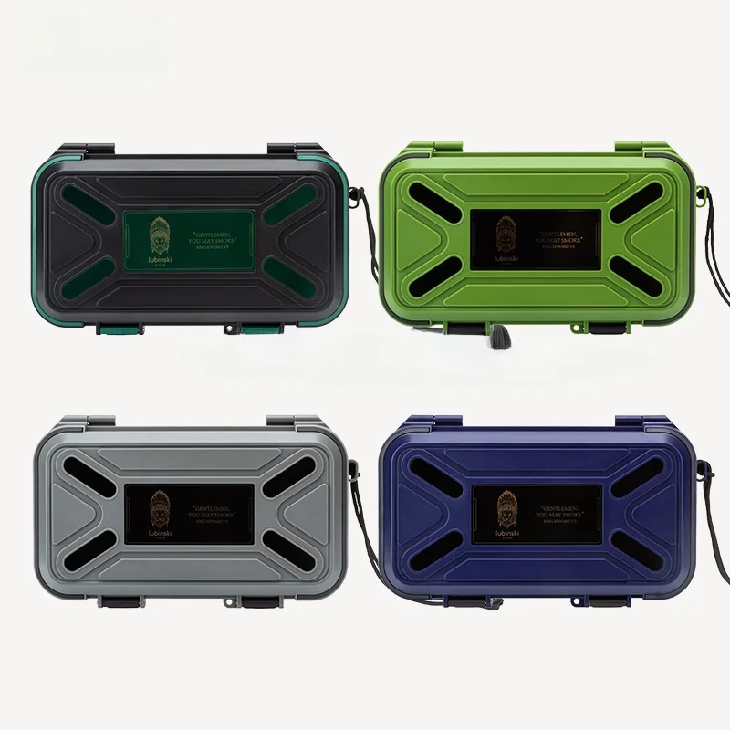 

Lubinski Portable Cigar Box Travel Set of 5 Moisture Controlled Shockproof Outdoor Carry-On Humidification Storage Case