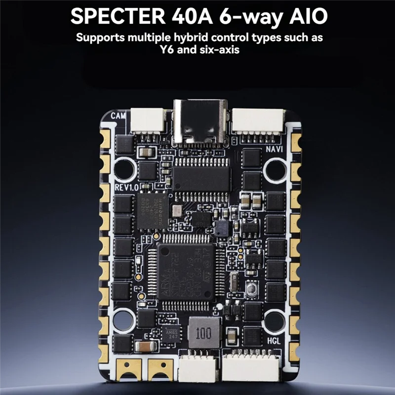 【¡¡Venta caliente!】SPECTER F722 40A 6CH AIO controlador de vuelo 2-6S admite Y6/seis ejes 25,5X 25,5 Mm para Dron RC FPV