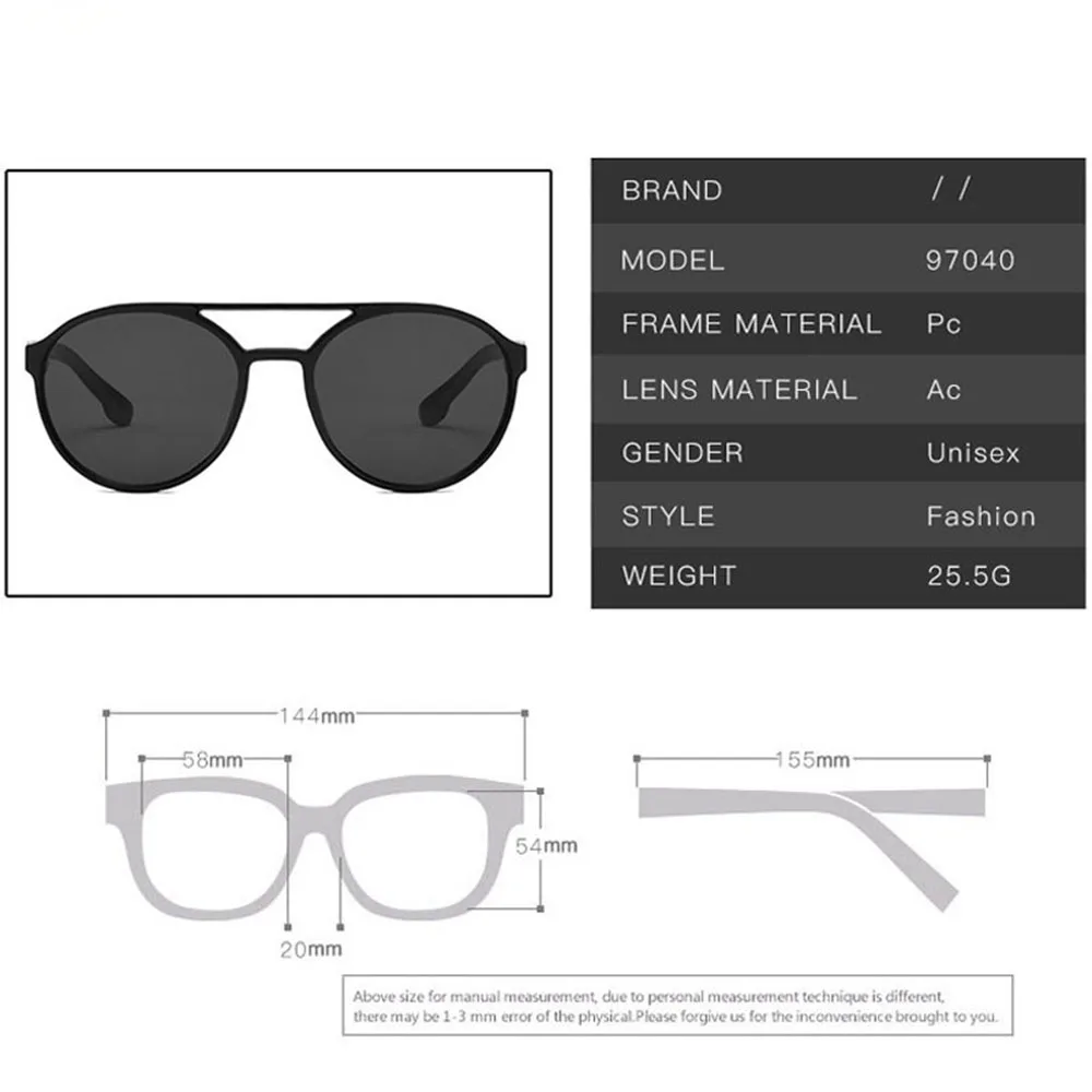 Tren fesyen Kacamata hitam baru Kacamata hitam retro bulat Steampunk