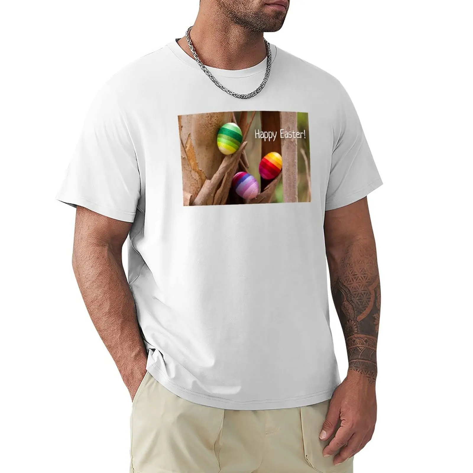 

Happy Easter Greating T-Shirt vintage clothes new edition Men's t shirts