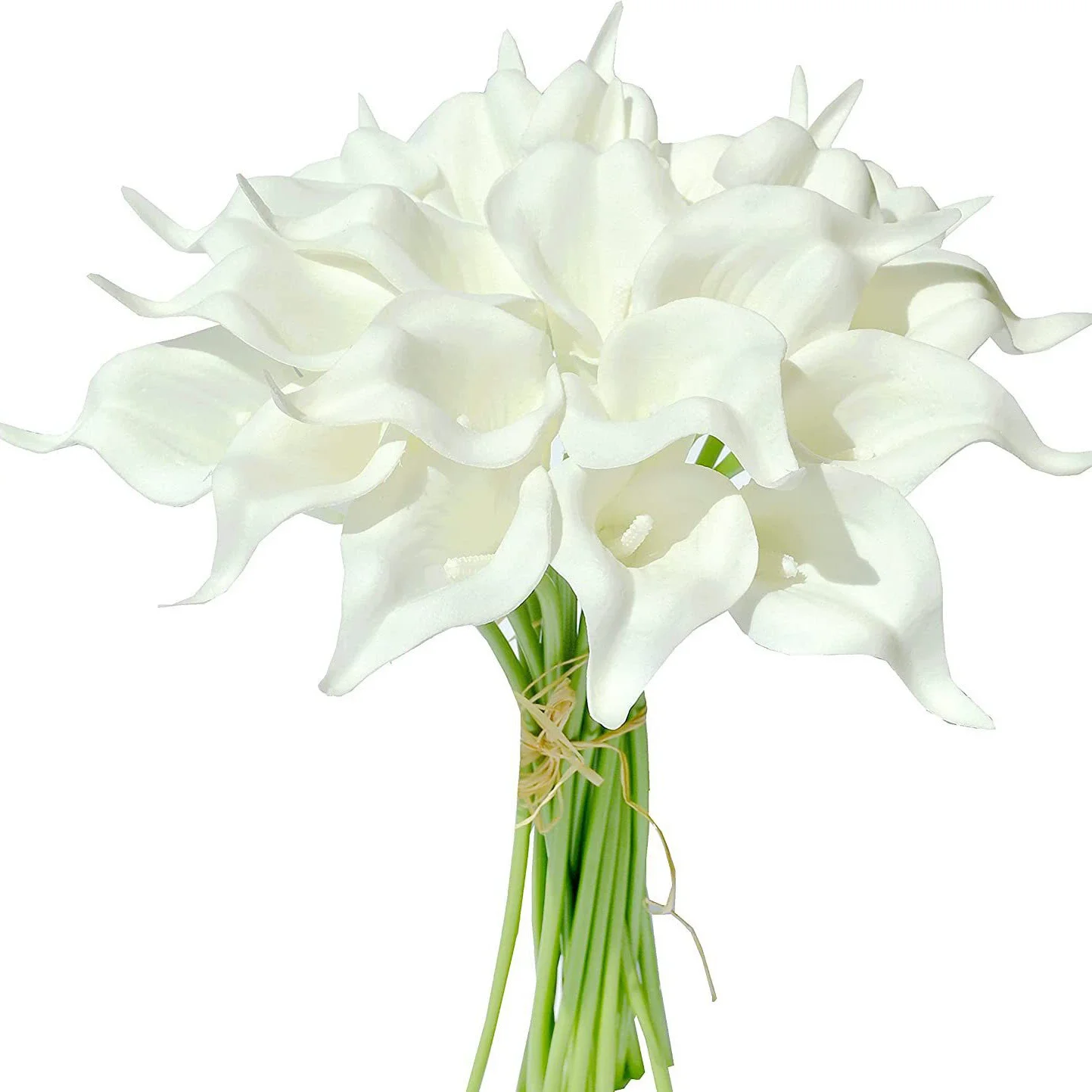 Ramo de flores artificiales de lirio de Cala blanco, decoraciones de flores falsas para el hogar, habitación, boda, adorno de florero nupcial, 5/10 Uds.