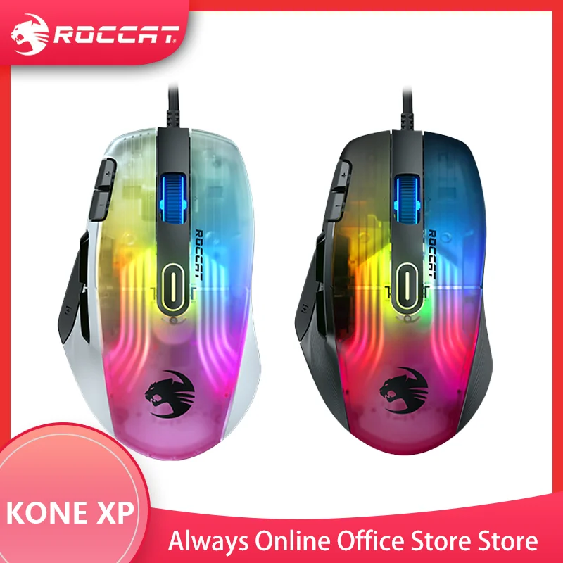 

Roccat Kone XP 3mode 3D Lighting Gaming Mouse with 19000 DPI Optical Sensor, 4D Krystal Wheel, programmable button design & AIMO