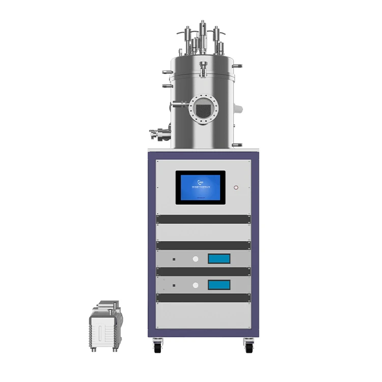 Horizontal high vacuum three-target magnetron sputtering coater alloy thin films