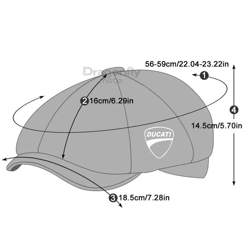 Ducati Logo Men Retro Beret British Hat Wool Blend Vintage Herringbone Tweed Men Casual Newsboy Hat Flat Cap For Ducati