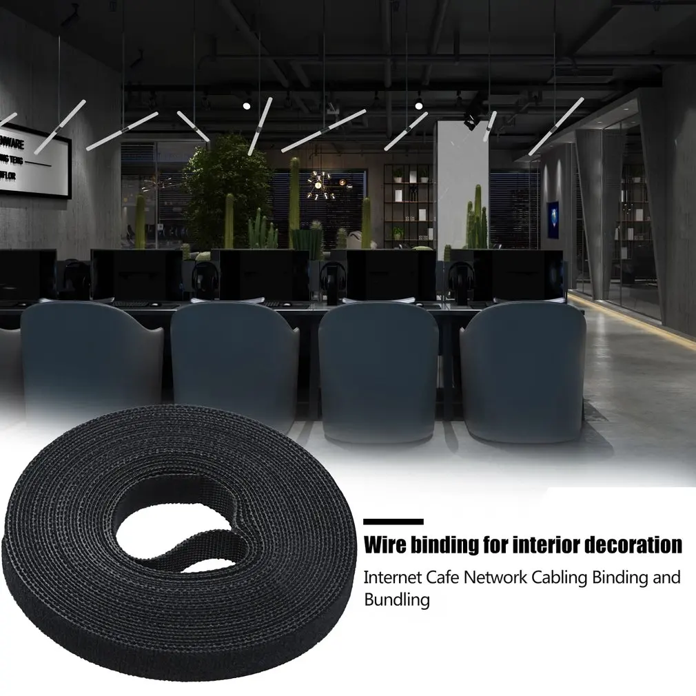 New 10mm Wide Cable Tie Cable Manager Winder Nylon Cable Clip Tie Belting Magic Strong Sticker Professional Strap Magic Sticker