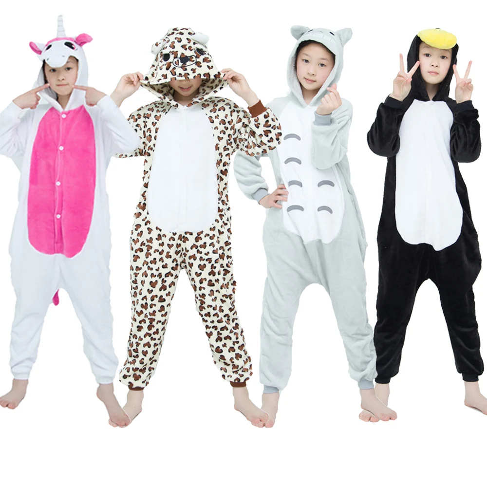 Chłopcy dziewczyny Kigurumi kreskówka piżama Anime Cosplay kostiumy przebranie Pijama dziecięca bielizna nocna na Halloween Boże Narodzenie