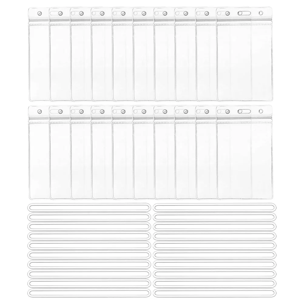 

ID Card Holder Badge Sleeves Cards Display Covers Clear Holders Protector Name Credit