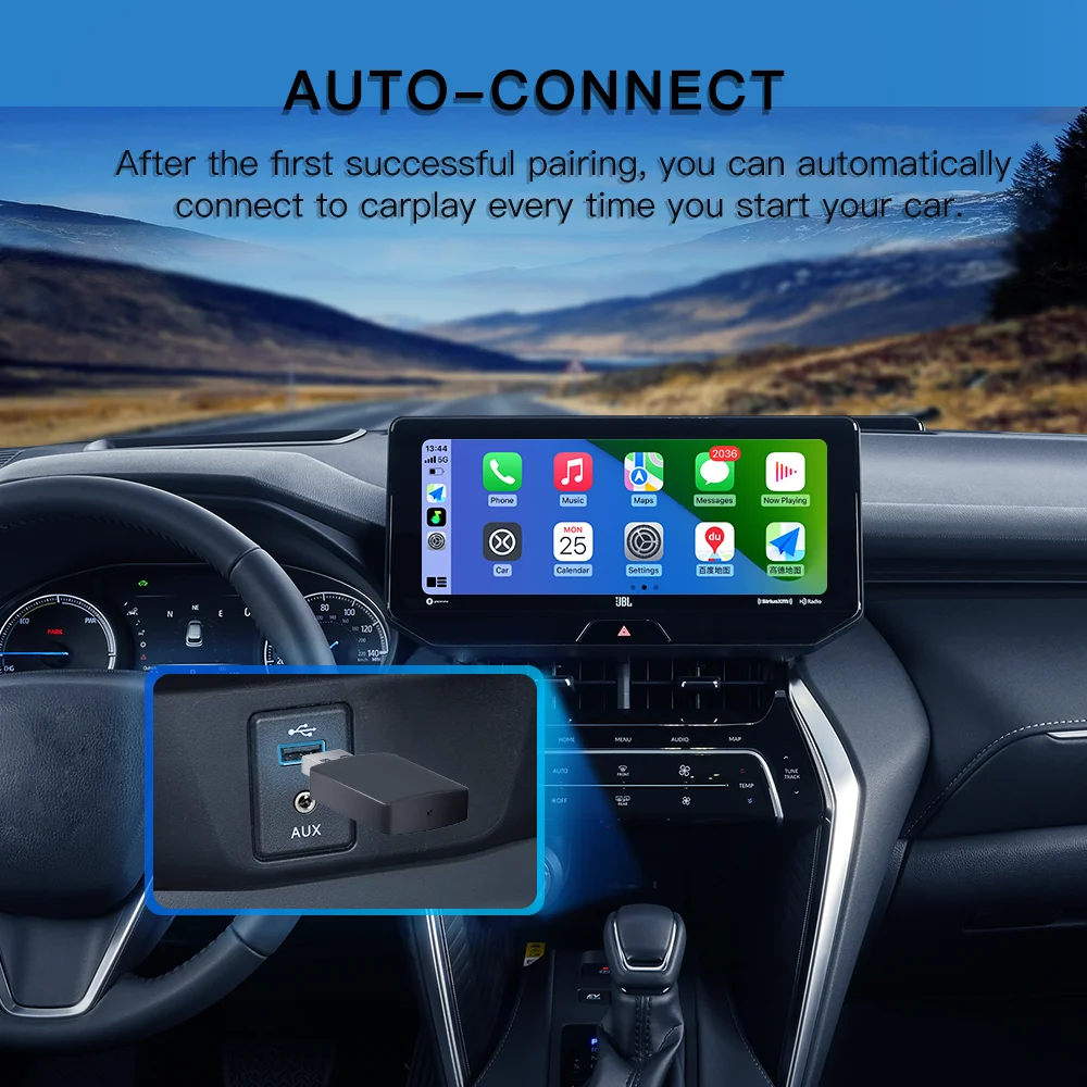 2024 Mini CarPlay adattatore Wireless Smart box Car Play Dongle Bluetooth WiFi Fast Connect Plug and Play per auto CarPlay cablata OEM