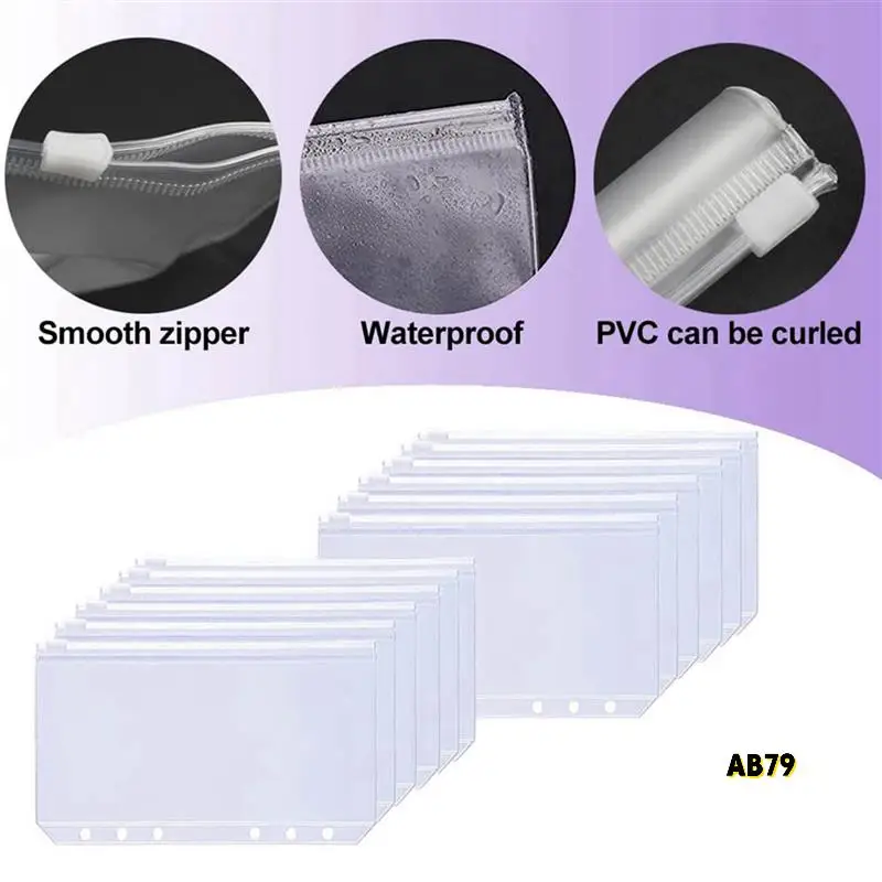 54 แพ็ค A6 กระเป๋า Binder ชุด A6 Binder กระเป๋าซิปค่าใช้จ่าย Budget แผ่นเงินสดซองจดหมายป้ายสติกเกอร์ Neon หน้า